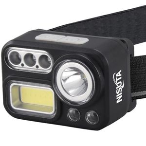 Linterna tipo vincha con bateria recargable, sensor, y luces de colores NSLICA7 - NISUTA