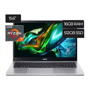 Notebook Acer Aspire (a325-42) Ryzen 7 7730u, 16gb Ram, 512gb Ssd, Pantalla 15.6 Full Hd, Windows 11 Home, Color Plateado