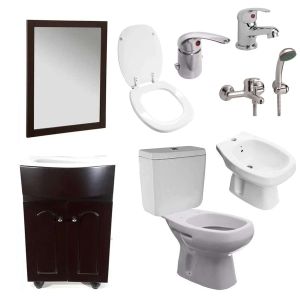 juego de baño completo griferia inodoro Vanitory c96