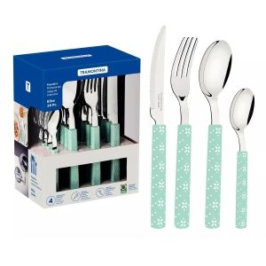 Set Cubiertos Tramontina Bliss Vintage 16 Piezas Menta