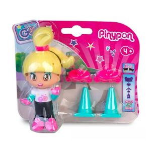 Pinypon Let's Go Figura Con Accesorio De Transporte Con Patines y Conos