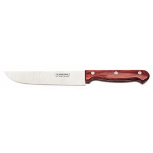 Cuchillo de cocina Tramontina Polywood con hoja de acero inoxidable y mango de madera roja de 6"