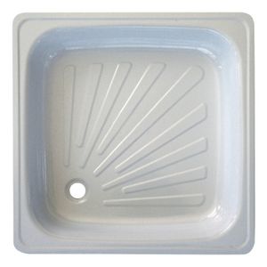 Receptáculo Blanco Plato De Ducha 80x80 Chapa Enlozado Baño