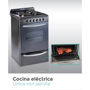 Cocina Eléctrica Domec 50 cm CEANG Negra ÚNICOS MODELOS CON PARRILLA 