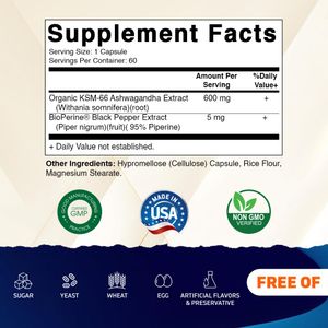 Vitamatic KSM-66 Extracto de raíz de Ashwagandha +