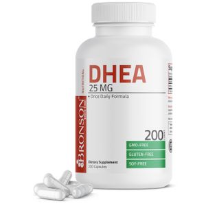 Suplemento Bronson DHEA de 25 mg, fórmula una vez al día, 200 cápsulas