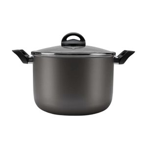 Olla Alta De Aluminio Tapa De Vidrio 7 Litros Plata Brinox Maple 7210/478