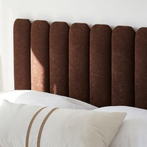 Respaldo para Cama Flotante  King Plus Sommier Flotante Moderno Pana Marron