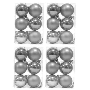 Set de 24 globos de 5cm Plata  4 cajas x 6 un.