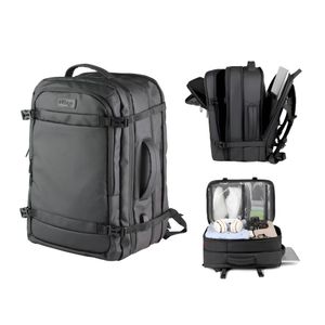 Mochila de Viaje Extensible Waggs Porta Notebook con Puerto Usb 45l Negra
