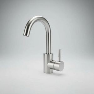 Griferia Monocomando Cocina Mesada Acero Inoxidable 27cm Plateado Mate
