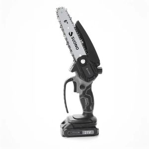 Mini Motosierra De Mano Suono 21v 6'' Inalámbrica Full Accesorios Gris