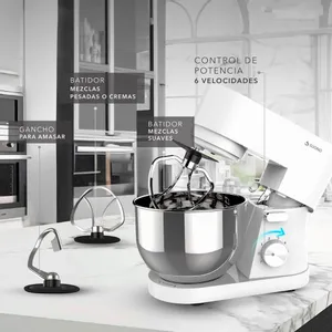 Batidora Amasadora Kenwood 450W Blanche - Mixeur Avec Fouets Et Crochets à Pétrir