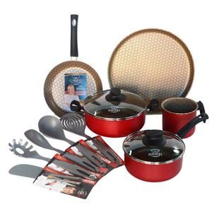 Batería de Cocina + Set Utensilios Jovifel Rivoli Teflón 12 Piezas