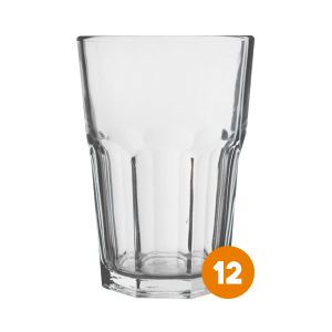 Set 12 Vasos Vidrio Oslo Facetado 520 ML Rigolleau