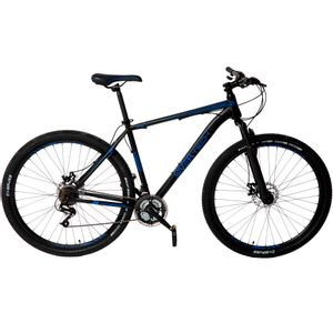 Bicicleta Mountain Bike Mtb Overtech R29 Acero 21v Freno A Disco Negro-Azul-Azul Talle S