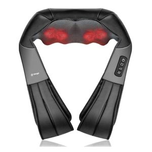 Masajeador Cervical Shiatsu 8 Rodillos Calor Relajante Anti Stress