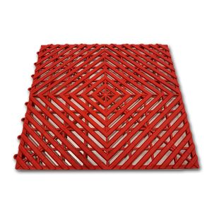 Piso Rejilla Plástica Encastrables 30x30 Cm Rojo