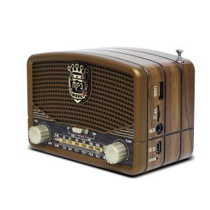 Radio Portátil Bluetooth Suono Vintage Retro Usb Aux Marrón