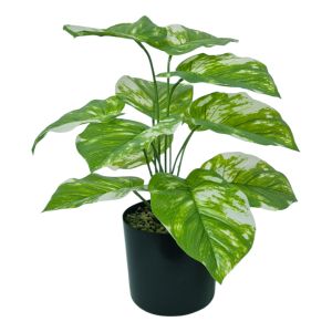 Planta Artificial 40cm con maceta hojas potus gigante