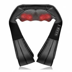 Masajeador Cervical Shiatsu 8 Rodillos Calor Relajante Anti Stress