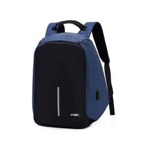 Mochila Urbana Antirrobo Porta Notebook 35 Litros con Cable USB Azul Waggs
