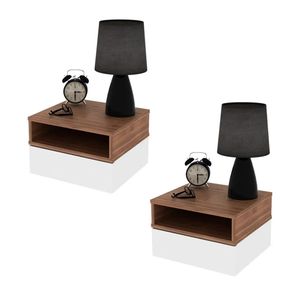 Set x2 Mesa de Luz Flotante Mesita con Cajon