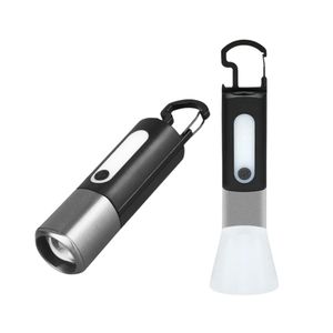 Linterna Táctica Recargable Con Foco Zoom Con 6 Modos Luz Led Blanca Dinax LINT8128A