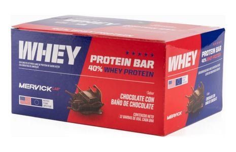 MervickLab Whey Protein Bar Sabor Chocolate Caja x12 Un 780G