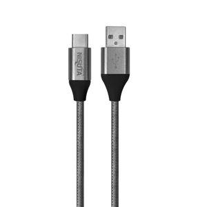 Cable USB a USB C de 1m de 4,8A con malla de tela GRIS NISUTA - NSCATEUC3A