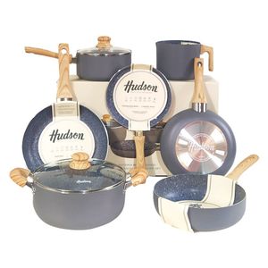 Bateria Cocina Hudson Granito Cerámica Antiadherente 9 Pzs