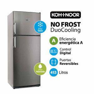 Heladera Kohinoor KHDA41D/8 No Frost DuoCooling con Freezer 413 Lts Acero