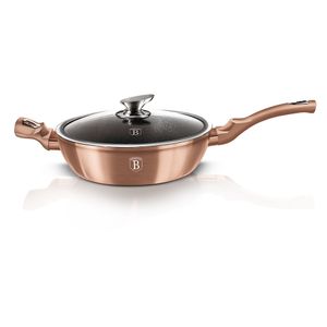 Sarten profunda y tapa 28cm, Berlinger Haus, Color Dorado Metalico, Linea Metallic Line Rose Gold Edition, BH/1518N