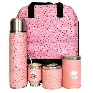 Equipo de mate con mochila con porta notebook OKI Coleccion Pink