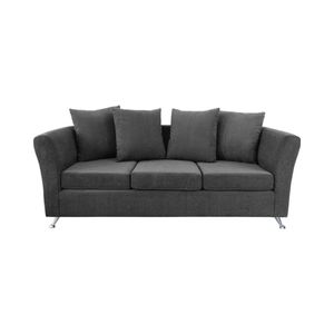 Sillón Trento X4 3 Cuerpos De Chenille Gris Oscuro Full Confort