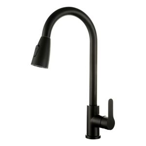 Griferia Canilla Extensible Monocomando Negra Gourmet Cocina Negro Mate