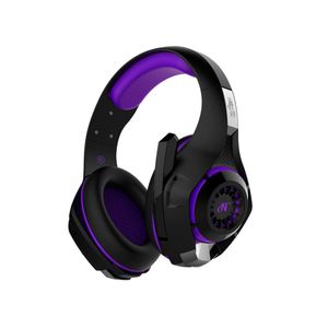 Auricular gaming para jotstick con microfono PS4 Xbox Celular Nisuta NSAUG300 Negro con violeta