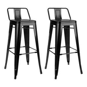 Set x2 Banquetas Metalicas Altas con respaldo Tolix