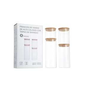 Set de Frascos de Vidrio Circulares X4
