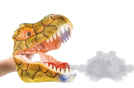 Dinosaurs Figura 21 cm Dino Might Guante Titere con Vapor Dinosaursio Luz y Sonido Verde Claro