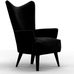 Sillon Fijo Olivia Pana Negra Patas Negras