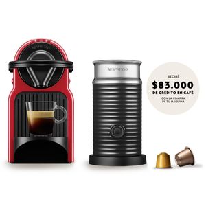 Cafetera Nespresso Inissia Red + Aeroccino
