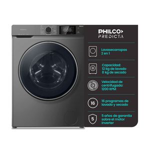 Lavasecarropas Inverter Automático Philco Carga Frontal 12 kg Dark Grey PHLS128GT
