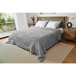 Acolchado Edredón Full Blanc 3 Corderito Twin Gris