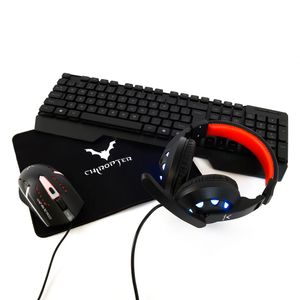 Combo Gamer Wesdar 4 en 1 Mouse Teclado Pad Auriculares Pc