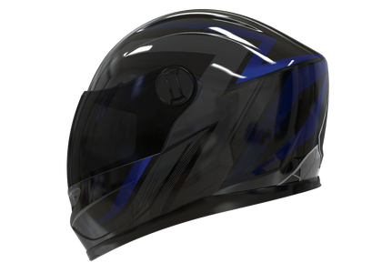 Casco Moto Integral Vertigo V32 Influence Azul/Negro Brillo S