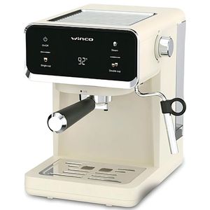 Cafetera Express Winco W1927 Con Espumador De Leche Digital Touch 20 BAR - Beige