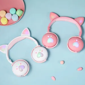 Auriculares Bluetooth Orejas De Gato Limitador Volumen Niños