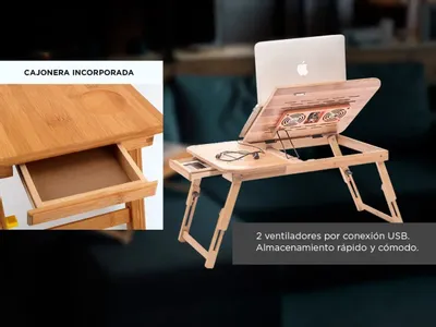 Mesa de cama plegable para ordenador portátil, mesa de escritorio portátil,  bandeja de cama para ordenador portátil, mesa con cajón de almacenamiento