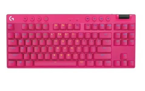 Teclado Gamer Inalambrico Logitech Pro X Tkl Rgb Lightspeed Rosa chicle